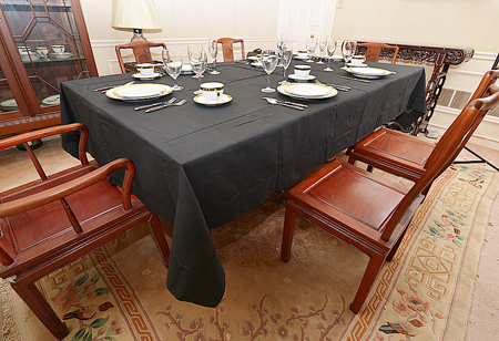 Festive Tablecloth. Pure Black color. Size:70x120"